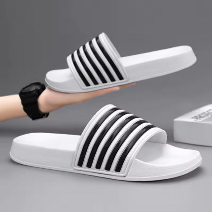 Mens Stripe Slides Flip Flops